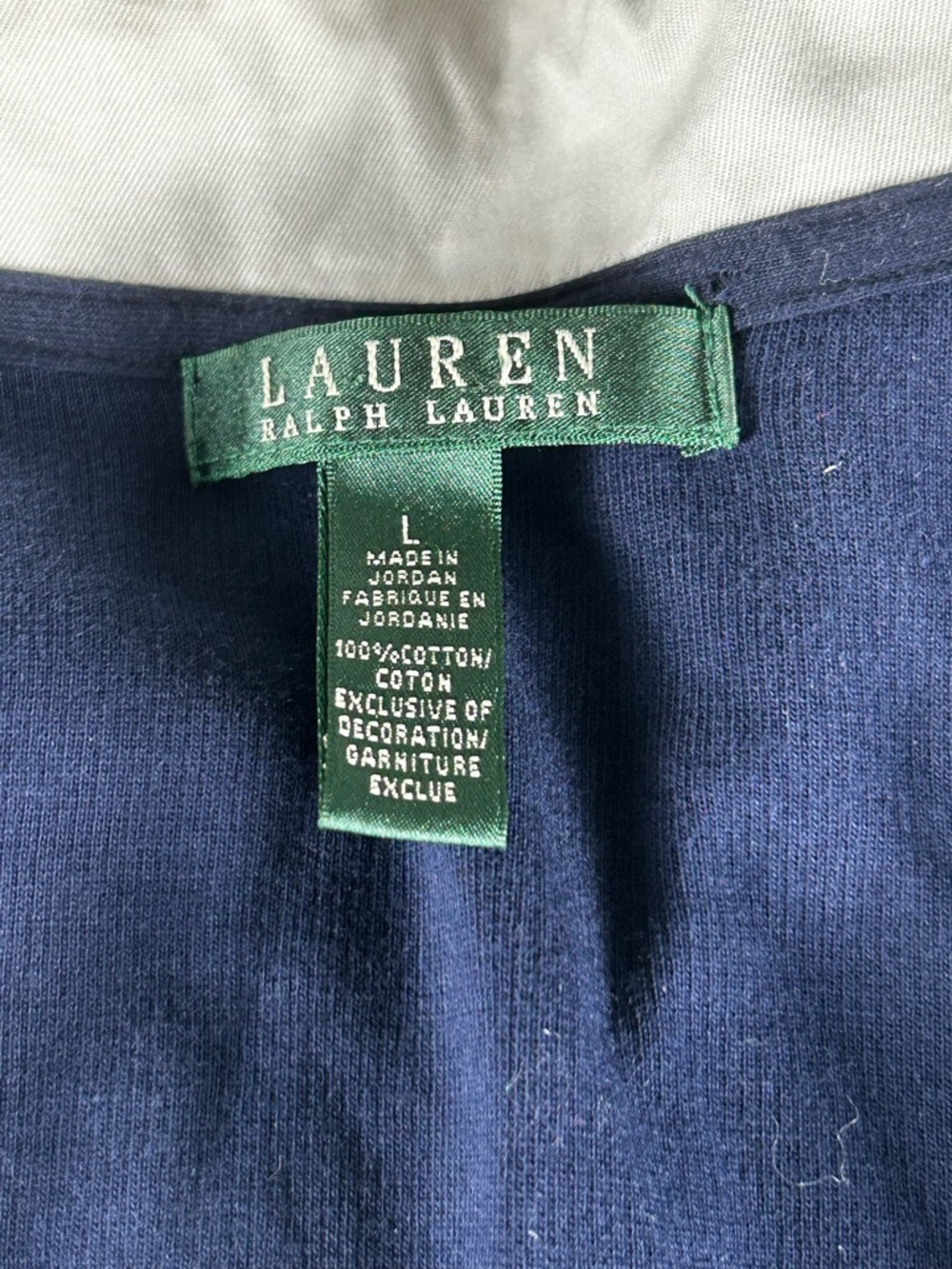 Lauren Ralph Lauren Cardigan Jacket Womens L Navy Blue Nautical Preppy Old Money - Picture 12 of 14